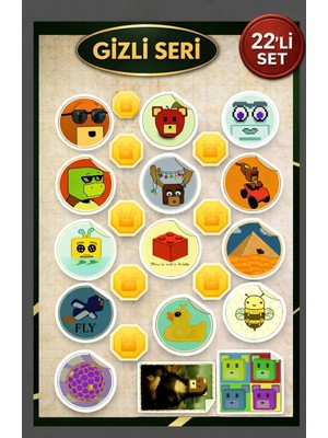 Aesco Super Bear Adventure Gizli Seri Sticker Seti 22 Adet Suya Dayanıklı Etiket