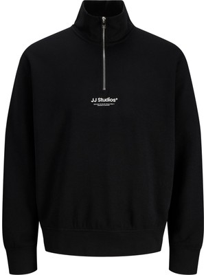 Aesco Jack & Jones Jjesoho Sweat Quarter Zip Hn Noos Sweat, Xl, 12278793, Black, Erkek