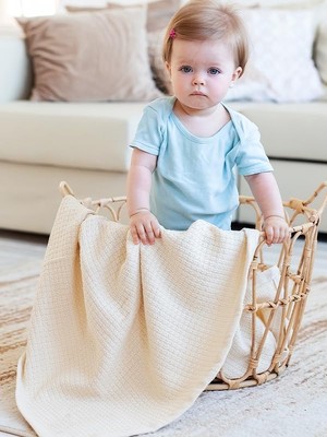 Die Grup Caline Baby Pamuk Bebek Pikesi 100X115 cm - Krem