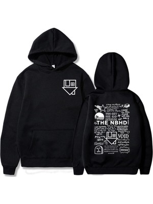 Aesco Tarzsokak Siyah Streetweed Unisex Hip Hop Grafik Mahalle Nbhd Bantsudaderas, SIYAH-866, L