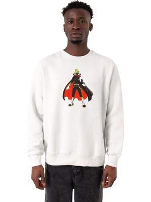 Aesco Tshirthane One Piece Anime Sanji Beyaz Erkek 2ip Sweatshirt P19365S9656, Xl