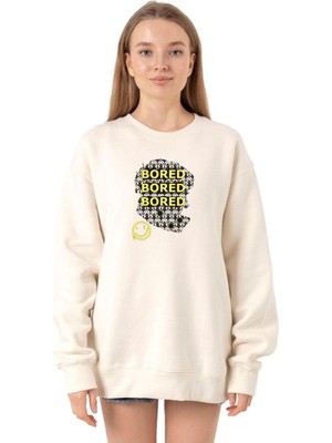 Aesco Tshirthane Sherlock Bored Ekru Kadın 2ip Sweatshirt P22885S9301, Xs