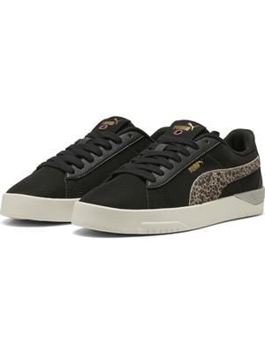 Aesco Puma Jada Classic Animal Flair Kadın Spor Ayakkabı, Black-Gold-Team Regal Red, 39