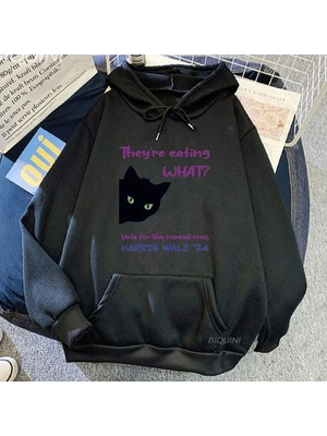 Aesco Tarzsokak Siyah Unisex Mavi Kedi Eşofmanı Sonbaharmanga Anime Baskı Giyim Sudaderas K, SIYAH-816, L