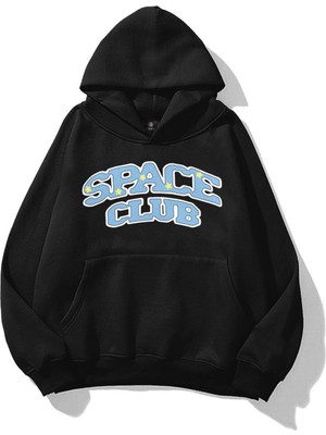 Aesco Tarzsokak Unisex Space Club Sweatshirt Siyah, SIYAH-181, M
