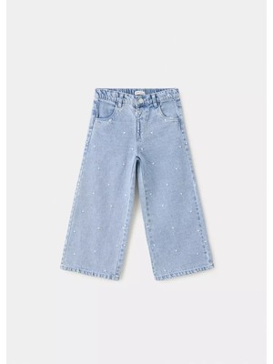 MANGO Baby Kalp işlemeli palazzo jean