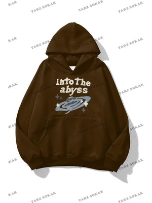 Aesco Tarzsokak Y2K Unisex Into The Abyss Sweatshirt Kod 1567 Kahverengi, Kahverengi-96, S