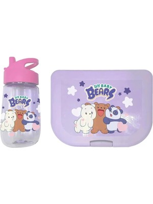 Die Grup Mınıso We Baby Bears Lisanslı Plastik Yemek Kabı ve Suluk Seti
