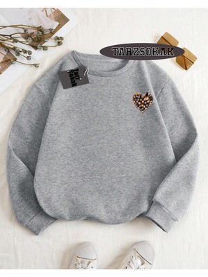 Aesco Tarzsokak Biskilet Yaka Sweatshirt Gri El Gato Özel Tasarım, Gri-53, M
