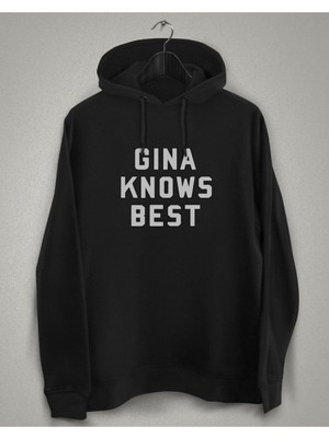 Aesco Tarzsokak Unisex Siyah Brooklyn Nine- Nine Gına Knows Best Baskılı Sweatshirt, Siyah, L