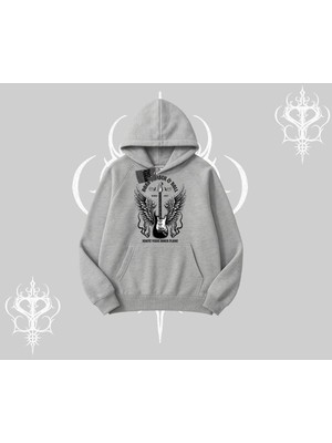 Aesco Tarzsokak Kapşonlu Sweatshirt Born To Rock Eternal Flame Legacy, Gri, L