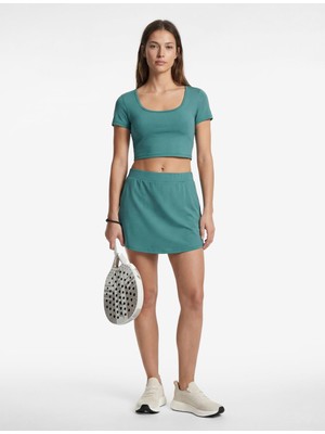 Aesco Yüksek Bel Slim Fit Cep Detaylı Mini Spor Şort Etek