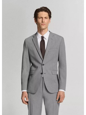 Mango Streç Kumaştan Süper Dar Kesim Blazer Ceket