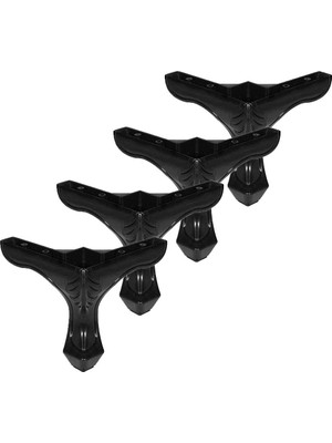 Aesco BADEM10 Lukens Mobilya Kanepe Masa Sehpa Puf Ayağı Siyah Baza Ayak 14 cm (4 Adet)