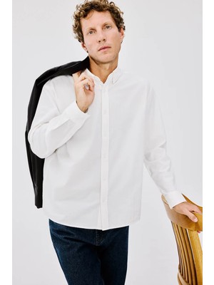 Defacto Relax Fit Pamuklu Ekru Erkek Gömlek H4845AX/ER105