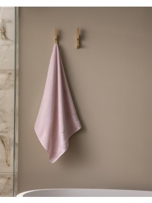 Die Grup Marnot BORDÜRÜ%100 Pamuk Floşlu Banyo Havlusu - Pudra - 70X140 cm