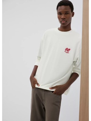 Mango Işleme Detaylı Pamuklu Sweatshirt