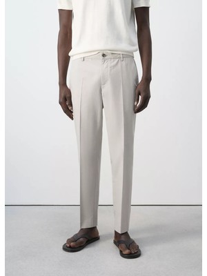 Mango Pamuk Karışımlı Slim Fit Crop Pantolon