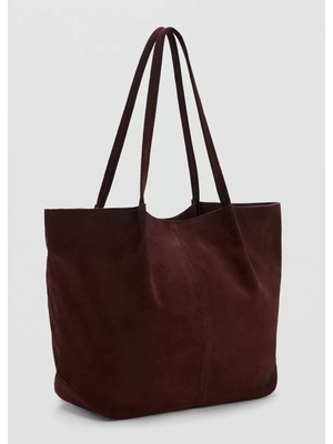 Mango Süet Deri Shopper Çanta