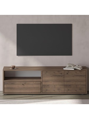 Die Grup Pao Kapaklı Minimal Tv Sehpası – 136 cm Antik Ceviz