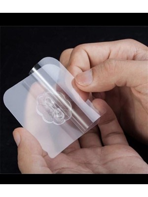 Die Grup Safestore Kendinden Yapışkanlı Şeffaf Duvar Askısı, Güçlü Ağır Yük Taşıma Askısı, 6X6CM, 10 Adet