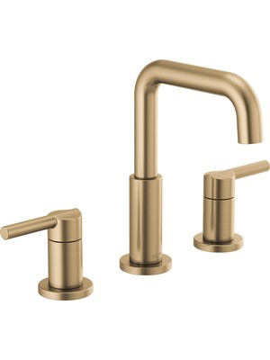 Aesco Delta Faucet Nicoli Yaygın Banyo Bataryası 3 Delikli, Altın Banyo Lavabo Bataryası, Tahliye Montajı, Şampanya Bronz 35849LF-CZ