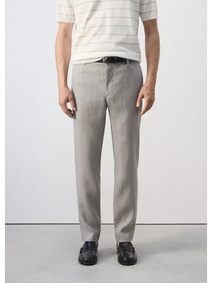Mango Slim Fit %100 Keten Pantolon