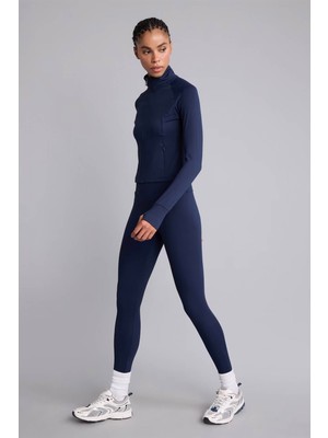 Defacto Ultra Yumuşak Beli Saran Sporcu Indigo Kadın Tayt H5292AX/IN187