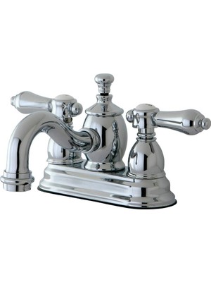 Aesco Kingston Brass KS7101BAL Heirloom 4 "centerset Banyo Bataryası, 4-15/16", Parlak Krom