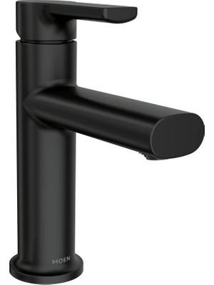 Aesco Moen Meena Mat Siyah Tek Kolu Tek Delikli Modern Banyo Lavabo Bataryası Isteğe Bağlı Deckplate ve Tahliye Montajlı, 84794BL