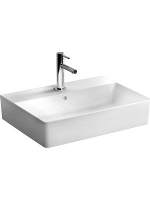 Aesco Vitra Nuo 7432B003-0001 Dikdörtgen Lavabo, 60 Cm, Beyaz