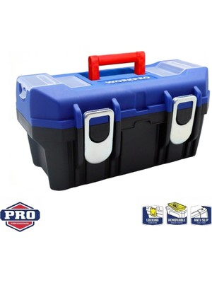 Die Grup Workpro WP283018 22'' Metal Kilitli Plastik Takım Çantası, Abs Plastik, 59X29.9X29.3 Cm, 15 kg Taşıma Kapasiteli, 2 Şeffaf Bölmeli