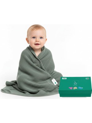 Die Grup Little Dedi Ipeksi YUMUŞAK%100 Lyocell Tencel™ Bebek Örme Battaniye, Oekotex 100 - Hipoalerjenik ve Isı Düzenleyici - Yeni Doğanlar Için Lüks Konfor Dua Model (Yeşil)