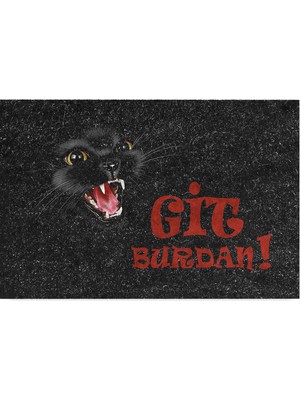 Die Grup Monnhein Tasarımlı Dekoratif Kapı Önü Paspas, Dış Mekan/ev Içi/banyo/mutfak/yatak Odası/giriş Paspasları (Git Buradan Siyah, 45X70)