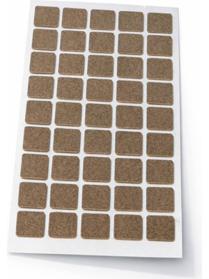 Aesco Yapışkanlı Keçe Ped, Kahverengi, Kare, Sandalye Koltuk Ayağı Için, Çizilmeyi ve Gürültüyü Önler (20X20)