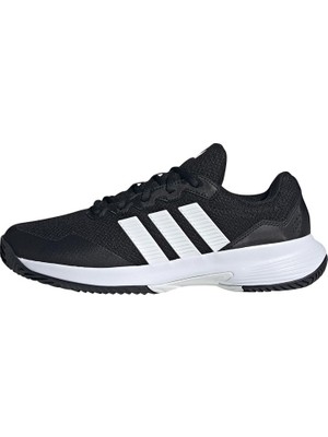Aesco Adidas Erkek Gamecourt 2 Tenis Ayakkabısı, Siyah/beyaz/gümüş Metalik, 8.5