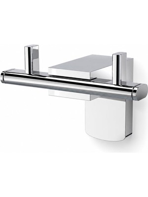 Die Grup Alper Banyo F1 Model Lüx Krom Bornoz ve Havlu Askısı, Çift Kancalı Montajlı Metal Askılık, Parlak Krom Banyo Aksesuarı, Duvara Vidalı Havlu Bornoz Askılığı, 5 Yıl Garantili