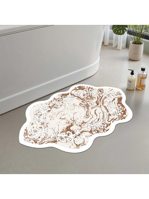 Die Grup Monnhein Banyo Paspası, Yumuşak Banyo Halısı, Kaymaz Dot Tabanlı, Su Emici, Makinede Yıkanabilir - 50 x 80 cm
