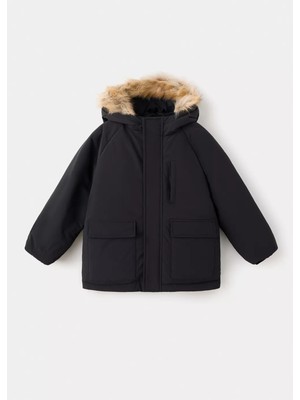Mango Kapüşonu Suni Kürklü Kapitone Anorak