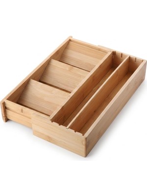 Die Grup Deconox Ayarlanabilir Bambu Kaşıklık ve Çekmece Içi Organizer - 5-7 Bölmeli Genişleyebilir Çatal Bıçak Düzenleyici (39.4 x 24 x 6.4 Cm)