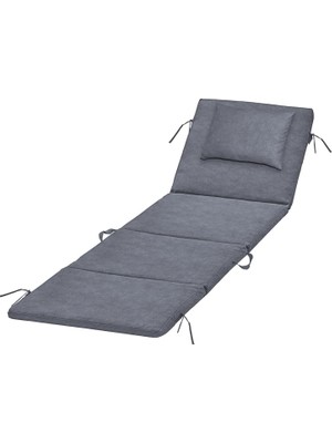 Aesco Haegs Plaj Minderi, Plaj Çantası Tasarımlı, Katlanır Plaj Matı, Yastıklı, Plaj Şezlong Minderleri, 22 Dens 180X53X2CM - Gri