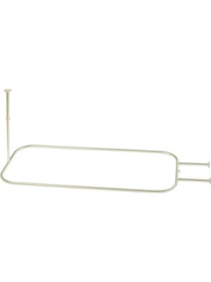 Die Grup Zenna Home Neverrust 28 x 60 Inç Halka Duş Çubuğu, Bağımsız ve Ayaklı Küvetler Için, Saten, Fırçalanmış Nikel