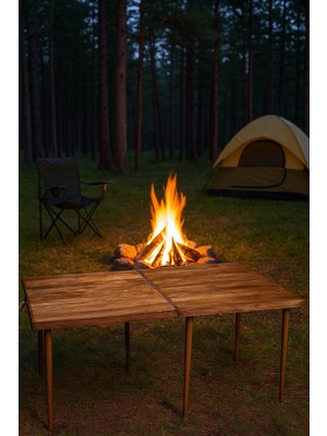Die Grup Pratikoutdoor Katlanır Kamp, Piknik ve Bahçe Masası 70X120 cm - Ceviz Renk