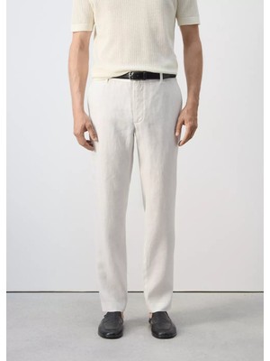 Mango Slim Fit %100 Keten Pantolon