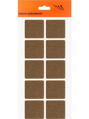 Aesco BADEM10 Nobel Masa Sandalye Parke Zemin Koruyucu Keçe Yapışkanlı 40X40 mm (10'lu Paket)
