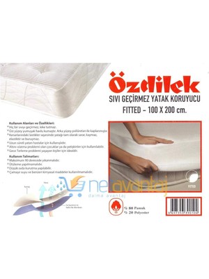 Die Grup Özdilek Fıtted Lastikli 100X200 Sıvı Geçirmez Alez Yatak Koruyucu