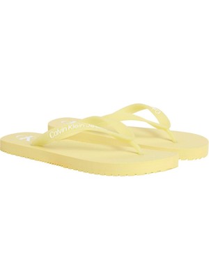 Aesco Calvin Klein Kadın Beach Sandal Transparent Terlik, 36, YW0YW01829, Sarı