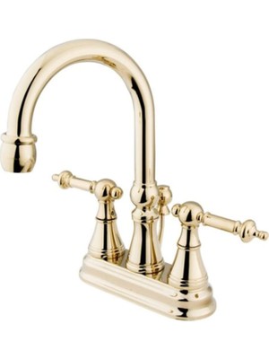 Aesco Kingston Brass KS2612TL Templeton 4" Centerset Banyo Bataryası, 10,6 cm Merkez, Cilalı Pirinç