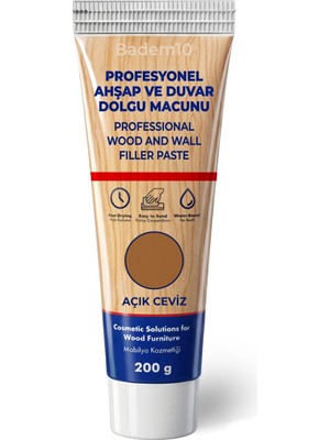 Aesco Ahşap Parke Tamir Macunu Açık Ceviz Mobilya Dolgu Çatlak Çizik Giderici 200 gr Macun