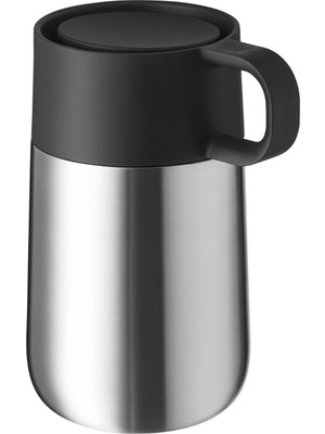 Die Grup Wmf Impulse Travel Mug Termos Bardak, 300 Ml, Otomatik Kapaklı Seyahat Kahve Bardağı, 360° Içim Özellikli, Kulplu Termos Bardak, Içecekleri 6 Saat Sıcak ve 12 Saat Soğuk Tutar, Mat Paslanmaz Çelik